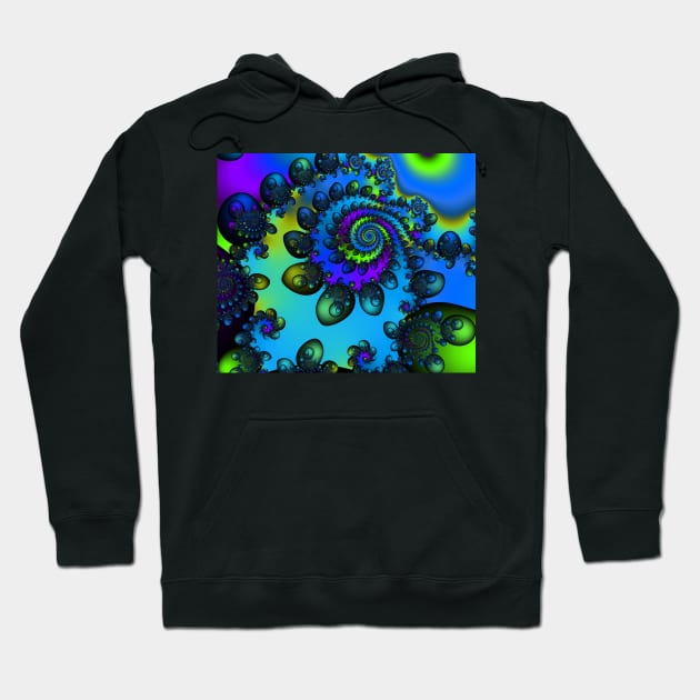 Blue green and purple spiral Hoodie by erichristy